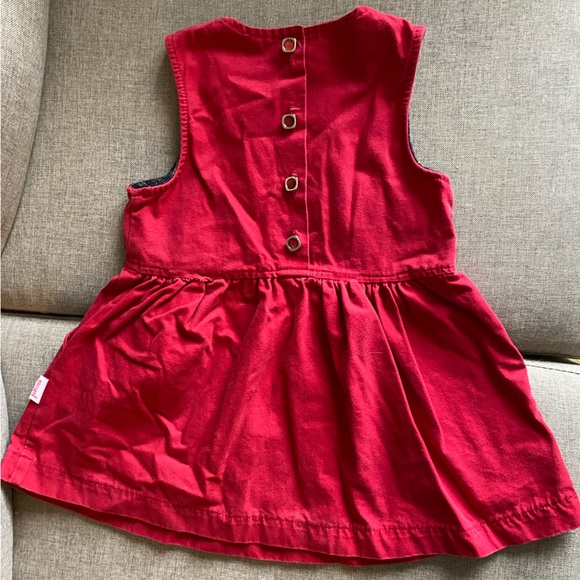 Vintage Krickets toddler red dress size 3 with pockets and floral embroidery - Picture 2 of 5